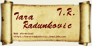 Tara Radunković vizit kartica